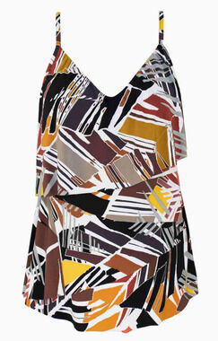 MAGICSUIT by MIRACLESUIT LEAF THROUGH CHLOE TIERED TANKINI SWIMSUIT SWIM TOP 12